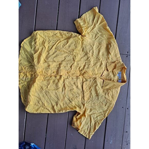 Christie & Jill Tops - Vintage 80s 90s Christie & Jill Yellow Silk Button Down Blouse